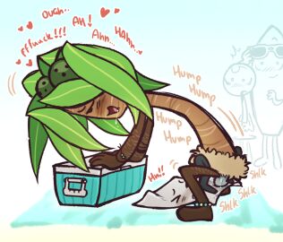 1boy 1other adult ambiguous_gender ambiguous_penetration animate_inanimate armless background beach caught caught_in_the_act color consensual dialogue joshua_(bfmmm) labret_(bfmmm) male male/ambiguous nathan_(bfmmm) object_oc object_show object_shows onomatopoeia original penis public public_indecency public_sex sex shocked sole_(bfmmm) squatting tentacle_penis voyeurism weedazite