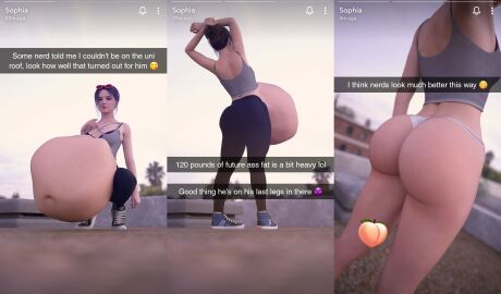 3d ass belly big_ass big_belly dialogue diskdata fatal_vore female female_pred huge_belly post-vore same_size_vore tagme text vore vore_belly