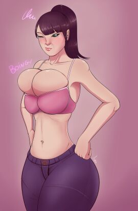 1girls aobacarry asian asian_female ass barely_contained barely_contained_breasts barely_fits belly belly_button big_ass big_breasts black_hair bra breast_squish breasts breasts_bigger_than_head breasts_too_big bursting_breasts busty celebrity cheeks chest clothed curvaceous curvy curvy_female curvy_figure disappointed eyelashes female female_only fit fit_female hand_on_waist hitomi_tanaka huge_breasts imminent_wardrobe_malfunction inconvenient_breasts light-skinned_female light_skin lips lipstick looking_at_own_breasts looking_down_at_breasts looking_down_at_self milf motion_lines one_eye_closed overflowing_breasts pants porn_star shadman_(style) short_hair simple_background skinny skinny_waist small_bra solo solo_focus standing surprised taller_female thick thick_ass thick_body thick_thighs tight_clothes tight_clothing tiny_waist undersized_breast_cup undersized_clothes undersized_clothing waist waist_grab