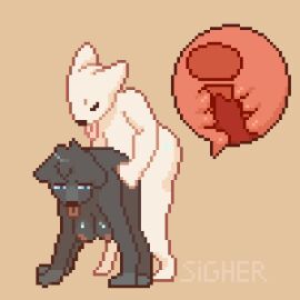 1:1 animal_genitalia animal_penis animated anthro black_body bodily_fluids bouncing_breasts breasts canid canine canine_genitalia canine_penis canis cervical_penetration digital_media_(artwork) domestic_dog duo effects erection female female_penetrated from_behind_position fur genital_fluids genitals gif impregnation internal internal_vaginal knot knotting looking_pleasured loop low_res lowres male male/female male_penetrating male_penetrating_female mammal naked nipples nude ovum penetration penile penile_penetration penis penis_in_pussy pixel_art pussy sex short_playtime sigher simple_background tongue tongue_out uterus vaginal_penetration white_body