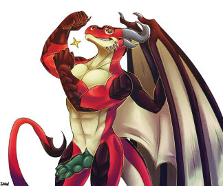 2022 4_horns 5_fingers abs anthro artist_name arwuld_ytulan brown_body brown_scales brown_tail_tip cheek_spikes claws colored curved_horn digital_drawing_(artwork) digital_media_(artwork) dipstick_tail dragon erection european_mythology eyebrows facial_spikes fangs fingers flexing genitals green_penis grey_eyes grey_horn grey_spikes half-closed_eyes hand_on_arm horn jerichoe long_tail male male_only markings membrane_(anatomy) membranous_wings multi_horn multicolored_body multicolored_scales muscular muscular_anthro muscular_male mythological_creature mythological_scalie mythology narrowed_eyes pecs penis raised_arm red_body red_eyebrows red_scales red_tail scales scalie shaded simple_background slit_penis smile smiling_at_viewer solo spikes spikes_(anatomy) standing star tail tail_markings tan_body tan_scales tan_wings teeth unusual_anatomy unusual_genitalia unusual_penis western_dragon white_background wing_claws wings