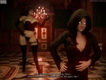 1boy 2girls 3d alcina_dimitrescu ass big_ass big_breasts bigger_female biohazard black_lingerie bottom_heavy breasts capcom chandelier chest cowl curvaceous curves curvy curvy_figure ethan_winters female female_focus female_only giantess glowing_eyes grey-skinned_female hand_on_hip height_difference hips hood hood_up hourglass_figure huge_ass huge_breasts human humanoid large_ass large_breasts large_female larger_female legs light-skinned_female light_skin lingerie male male/female mansion massive_breasts mature mature_female mature_male mia_winters milf mini_giantess mother mutant offscreen_character offscreen_male pale-skinned_female pale_skin resident_evil resident_evil_8:_village ruru3dx size_difference straight tall_female taller_female thick thick_hips thick_legs thick_thighs thighs vampire vampire_girl vampiress villain villainess vintage voluptuous voluptuous_female waist wide_hips