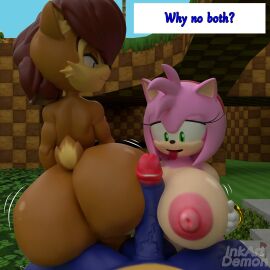 1boy 2girls 3d 3d_model 3d_render amy_rose animal_ears anthro anthro_on_anthro archie_comics ass assjob assjob_paizuri big_ass big_breasts big_butt big_penis black_nose blue_body blue_eyes blue_penis blue_skin breasts brown_fur brown_hair brown_skin bubble_ass bubble_butt buttjob buttjob/paizuri chipmunk couple erection eyelashes female female/male fur furry gloves green_eyes green_hill_zone ground_squirrel harem hedgehog huge_ass huge_breasts huge_butt inkartistdemon large_ass large_breasts large_penis male mammal naked nude paizuri penis penis_between_ass penis_between_breasts pink_body pink_fur pink_hair pink_nipples pink_skin rodent rubbing_penis sally_acorn sega sex short_hair sonic_(series) sonic_the_hedgehog sonic_the_hedgehog_(archie) sonic_the_hedgehog_(comics) sonic_the_hedgehog_(series) tail threesome titfuck titjob tongue tongue_out two-tone_body two-tone_fur veiny_penis