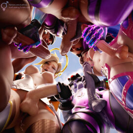 3d 5futas angela_ziegler big_penis circle_jerk clothing d.va dark_skin full-package_futa futa_focus futa_on_futa futa_only futanari higher_resolution_available human intersex justfuta large_penis low-angle_view mercy overwatch overwatch_2 pale_skin penis pharah pussy sombra widowmaker