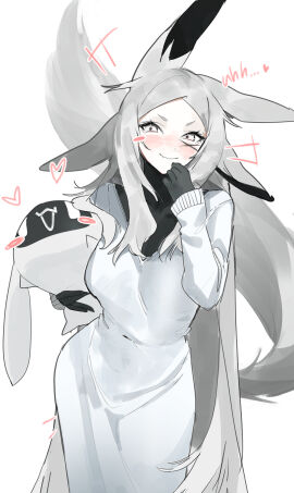 dya_rikku dya_rikku_(vtuber) face_markings female fox_ears red_eyes virtual_youtuber vyugen white_hair