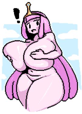 !! 1girls 2025 adventure_time big_breasts big_thighs black_eyes breasts cartoon_network completely_naked completely_nude covered_nipples covering covering_breasts crown curvy curvy_figure female female_only gigantic_breasts gigantic_thighs huge_breasts huge_thighs hyper_breasts large_breasts large_thighs long_hair looking_at_viewer looking_surprised mouth nude nude_female onaeane open_mouth pink_hair pink_skin princess_bubblegum shiny_ass shiny_breasts shiny_butt shiny_hair shiny_skin solo solo_female sprite sprite_art thick_thighs thighs