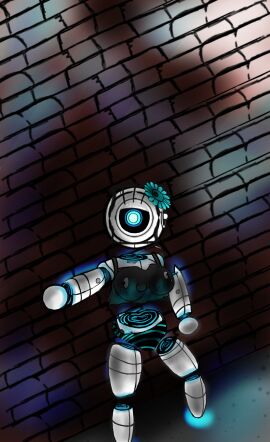 1girls 2d ass big_ass big_breasts blue_eyes breasts female portal_(series) portal_2 pussy robot robot_girl thick_thighs wet_pussy wheatley