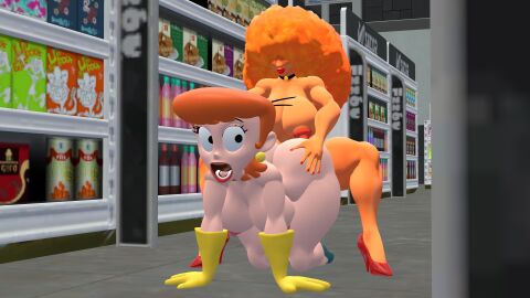 2024 2futas 3d afonsorami balls big_breasts breasts cartoon_network dexter's_laboratory dexter's_mom doggy_style female futa_on_futa futanari gloves groceries high_heels intersex kabalmystic kabalmystic_(style) light-skinned_futa light_skin milf nude nude_futa nudist penis plump powerpuff_girls pussy red_hair sara_bellum sfm source_filmmaker supermarket testicles vaginal_penetration