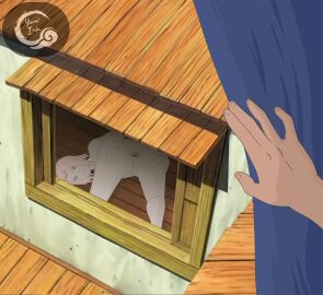 1girls all_fours anus female gaping gaping_anus house naruto naruto_(series) naruto_shippuden neighbor sakura_haruno showing_ass spying waiting_for_sex window