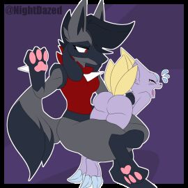 1:1 2024 2d ambiguous_gender angry animated anthro anthro_on_anthro ass black_hair bodily_fluids breasts butt_slap chest_spike closed_eyes crossed_legs crying digital_media_(artwork) discipline dominant dominant_female duo female female/ambiguous frame_by_frame generation_2_pokemon generation_4_pokemon hi_res loop lucario ms._dazed nightdazed nintendo open_mouth pawpads paws pokemon pokemon_(species) red_eyes short_playtime slap sneasel spanking spikes spikes_(anatomy) tail tears teeth thick_thighs trapped watermark