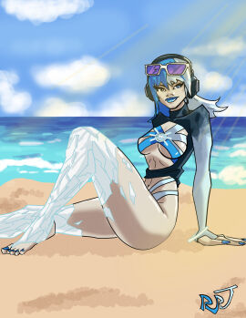 blue_lipstick female luna_snow luna_snow_(cool_summer) luna_snow_(marvel_rivals) marvel marvel_comics marvel_rivals pinup superhero video_games