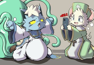 ambiguous_gender ambiguous_penetrated anal anal_sex animated anthro belly big_belly bodily_fluids christian_cross christian_symbol christianity clothing cross cum cum_from_mouth cum_in_mouth cum_inside cum_pool cum_through cum_vomit domestic_cat drooling duo electronics excessive_cum excessive_genital_fluids felid feline felis festi3334 genital_fluids group holding_object holding_phone humanoid inflation kneeling male mammal mouse murid murine penetration phone priest_robes pupils recording_video religion religious_symbol restrained restrained_by_tentacles robe rodent saliva sex short_playtime slime slit_pupils tears_of_pain tentacle tentacle_in_ass tentacle_penetration tentacle_rape tentacle_sex trio vomit yellow_sclera