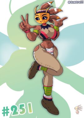 2025 5_fingers abstract_background absurd_res accessory antennae_(anatomy) anthro anthrofied anthrofied_female artist_name beta_celebi beta_pokemon_(species) beta_pokemon_games betty_(al33444) big_breasts black_clothes black_clothing breasts brown_clothes brown_clothing brown_footwear brown_shoes celebi celebi_(beta) clothing commission commissioner_upload creatures_(company) female fingers footwear game_freak generation_2_pokemon green_clothes green_clothing green_text headband hi_res huge_breasts legendary_pokemon multicolored_body mythical_pokemon native_american_clothing nintendo one_foot_raised orange_body png_file pokedex_number pokemon pokemon_(species) pokemon_gold_beta pokemorph raised_foot red_body red_clothes red_clothing sawcraft1 shoes solo solo_female tan_clothing text thick_thighs thighs two_tone_body white_eyes yellow_body yellow_clothes yellow_clothing