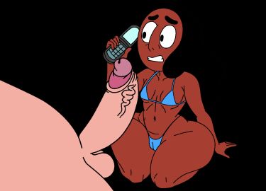 animated big_penis black_hair blackmorty_(artist) breasts cheating connie_maheswaran dark-skinned_female female imminent_sex long_hair male penis phone small_breasts steven_universe wide_hips