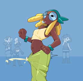 1futa background_characters biscotty_(demo-lii) blonde_hair blue_background blue_bracelets bucking bucking_hips clothed clothing cum cum_through_clothes cumming_in_pants cumming_through_clothing dark-skinned_futa dark_skin demo-lii drool ejaculation ejaculation_under_clothes erection erection_under_clothes erection_under_clothing fully_clothed futa_focus futanari glasses green_pants hands-free handsfree_ejaculation human intersex lii_demo mostly_clothed orgasm orgasm_through_clothing penis public round_glasses saliva solo_focus spit spontaneous_ejaculation tagme tenting trans_woman transfem translucent translucent_clothing translucent_pants