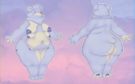 16:10 2025 6_breasts abstract_background anthro ass bear big_butt big_nipples blue_body blue_eyes blue_fur breasts care_bears channel_iv elderly_anthro elderly_female female fur genitals grams_bear heart_(marking) hi_res huge_butt innie_vulva mammal markings mole_(marking) multi_breast navel nipples overweight overweight_anthro overweight_female pawpads paws sagging_breasts solo tail vulva widescreen