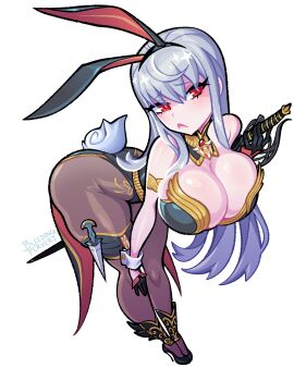 1girls ass big_ass big_breasts big_butt bleedingpervert blush breasts bunny_ears bunny_girl bunnysuit cleavage clothing female female_only high_heels hips huge_ass huge_breasts huge_butt jiggle large_ass large_breasts large_butt leaning_forward provocative seductive selvaria_bles smooth_skin solo solo_female thick thick_ass thick_thighs thighs valkyria_chronicles wide_hips