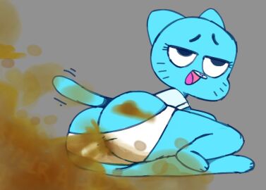 accurate_art_style anthro ass blue_fur butt_cheeks cartoon_network cat_ears cat_girl catgirl cloud coprophilia fart fart_cloud fart_fetish farting fat_ass feet felid feline feline_humanoid female female_only furry furry_female laying nicole_watterson open_mouth possibleexport relief scat shart sharting shirt shit shitting simple_background simple_coloring sitting solo tail tail_motion tawog the_amazing_world_of_gumball tshirt underwear whiskers