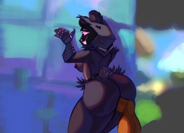 absurd_res ambigiuous_penetration anthro ass balls bear big_ass big_butt blush bodily_fluids breasts digital_media_(artwork) disembodied_penis duo epic_games erection female female_penetrated fortnite fur genital_fluids genitals hair hi_res hood male male/female male_penetrating male_penetrating_female mammal nipples nude penetration penile penis penis_in_pussy purple_body pussy raven_team_leader sex shadow_face simple_background tail thick_thighs traknoch