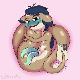 2_penises blushing blushing_profusely cothswoller diphallia diphallism disney_channel hyper_penis leaking leaking_precum looking_at_viewer male multi_genitalia multi_penis naga non-human on_bed penis piercing precum smiling smiling_at_viewer solo solo_male tail_piercing the_owl_house valentine's_day vee_(the_owl_house)