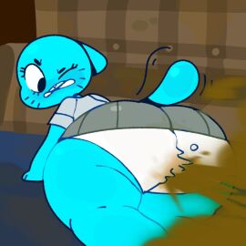 anthro cartoon_network cat fart female furry nicole_watterson panties possibleexport shart stained_panties the_amazing_world_of_gumball white_panties
