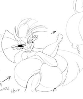 ass big_ass big_breasts big_penis breasts casual casual_nudity demon demon_girl female glam_sisters_(helluva_boss) glitz_(helluva_boss) helluva_boss huge_ass male nude partial_male penetration penis sex sketch teasing underground_(artist)