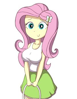 1girls blauh_o bra breasts cleavage clothed clothing equestria_girls female female_focus female_only fluttershy_(mlp) hair hasbro hips mlp_g4 my_little_pony skirt wide_hips