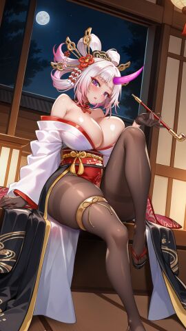 breasts female huge_breasts looking_at_viewer nova_(project_qt) nutaku project_qt thick_thighs tight_clothing