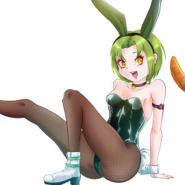 black_choker breasts brown_eyes bunny_ears bunny_girl bunnysuit choker colombian empanada female female_focus fishnet_pantyhose fishnet_stockings flat_chest green_hair hand_on_floor hispanic hispanic_virtual_youtuber indie_virtual_youtuber latam_virtual_youtuber light-skinned_female light_skin looking_at_another miyako_noh monochrome_background one_leg_up open_mouth ryumi ryumivt short_hair sitting sitting_on_floor small_breasts smile twitch twitch.tv virtual_youtuber vtuber white_background white_boots yellow_eyes youtube youtube_hispanic