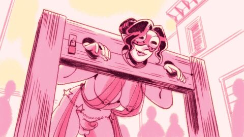 1futa 2022 areolae barbell_piercing bent_over big_breasts bondage breasts clothed clothing domino_mask erection exhibitionism functionally_nude futa_only futanari futasub human intersex mask mostly_nude nipple_piercing nipples nude paid_reward_available penis piercing pillory public public_humiliation restrained short_hair solo standing stocks taylor_titmouse