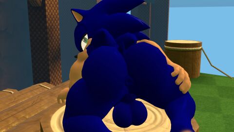1boy 3d 3d_render anthro anus ass asshole balls bent_over big_ass blue_fur caked_up cheeked_up cheeks digital_media_(artwork) furry gay green_eyes hedgehog looking_at_viewer looking_back male maxdistortion nude on_knees outside perineum plump presenting presenting_anus presenting_ass presenting_bussy presenting_butt presenting_hindquarters quills rear_view scrotum sega solo sonic_(series) sonic_the_hedgehog sonic_the_hedgehog_(series) source_filmmaker source_filmmaker_(artwork) tan_fur tan_skin testicles thicc thick_ass thick_thighs yiff