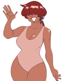 1girls big_breasts breasts busty clothed earrings female fit fit_female heart inviting king_of_fighters light-skinned_female light_skin long_hair looking_at_viewer one-piece_swimsuit pink_swimsuit ponytail pov red_hair shermie_(kof) smile smiling smiling_at_viewer swimsuit tan tan_body tan_skin thick thick_legs thick_thighs thighs thin_waist tied_hair toned toned_body toned_female voluptuous voluptuous_female waving