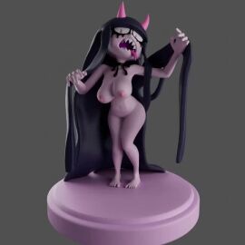 3d alien alien_girl animated busty demon demon_girl demon_horns female female_focus goth goth_girl hourglass_figure monica_(inker_comics) silked3d tagme video wide_hips