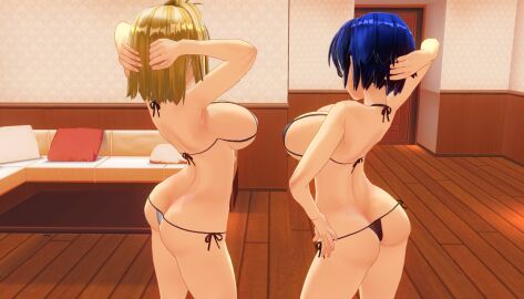 2girls 3d 3d_model ahoge alternate_breast_size alternate_version_available arched_back arcueid_brunestud armpits arms_behind_back ass bedroom_eyes big_ass big_breasts big_butt bikini bikini_bottom bikini_top blonde_hair blue_hair bra breasts breasts_bigger_than_head ciel_(tsukihime) curvy custom_maid_3d_2 female female_pervert glasses hands_behind_head hips horny horny_female huge_ass huge_boobs huge_breasts huge_butt human inviting inviting_to_sex large_ass large_boobs large_breasts large_butt melty_blood panties posing red_eyes seducing seducing_viewer sequence short_hair skimpy_bikini swimsuit top_heavy tsukihime type-moon vampire vampire_girl wide wide_hips