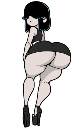 1girls artist_request curvy female goth huge_ass lucy_loud tagme the_loud_house weird