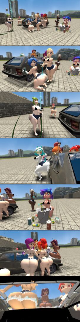 12girls 3d ass_on_glass barefoot belle_fontiere big_ass_cheeks big_asses big_breasts breasts car_wash car_washing comic comic_page desti_(smg4) elizabeth_(smg4) elizabeth_(smg4_oc) feet female female_only glitch_productions human_meggy jean_shorts kaibernation karen_(smg4) karen_katphish lucinia_porter meggy_spletzer melony_(smg4) meta_runner minion_(smg4) saiko_bichitaru_(smg4) smg4 soap_bubbles sofia_porter soles sunset_paradise tari_(smg4) toes wet_ass whisk_(sunset_paradise)