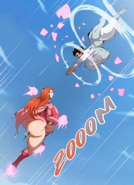2girls anissa ass atom_eve big_ass big_breasts black_hair breasts breasts_bigger_than_head dratvan female female_only fight flying gigantic_ass gigantic_breasts hyper hyper_ass hyper_breasts invincible light-skinned_female light_skin long_hair midair onomatopoeia orange_hair samantha_eve_wilkins short_hair superheroine tagme thick_thighs viltrumite viltrumite_uniform voluptuous