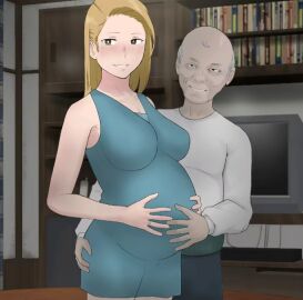 cuckold cuckold_impregnation male ntr ntrman old_male pregnant