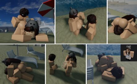 1boy 1girls 3d 69 artist_self-insert ass beach beach_sex big_ass breasts completely_nude cowgirl_position cum cum_drip cum_on_ass cum_on_face eating eating_ass eating_pussy female male ninjashyper2 nude outside penis pussy reference_image roblox roblox_avatar robloxian self_upload tagme