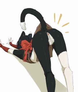 2024 5_fingers absurd_res all_fours anthro anus anus_slip arched_back armor armwear ass ass_up biped black_ears black_hair black_tail bottomwear bracers breastplate brown_bottomwear brown_clothing brown_loincloth brown_topwear camel_toe cameltoe claws clothed clothed_anthro clothed_female clothing delicious_in_dungeon dipstick_ears dipstick_tail domestic_cat dungeon_meshi ear_markings emanata felid feline felis female female_anthro finger_claws fingers flexible hair hi_res izutsumi loincloth mammal markings midriff multicolored_ears panties pink_anus plantigrade pussy raised_tail rear_view red_armwear red_clothing red_scarf scarf shadow short_hair simple_background solo stretching tail tail_markings topwear two-tone_ears two-tone_tail underwear upskirt vvtt white_background white_claws white_clothing white_ear_tips white_ears white_panties white_tail white_tail_tip white_underwear