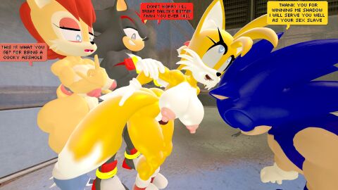 2boys 2girls 3d breasts corruption female large_breasts male netorare ntr rule_63 sally_acorn sfm shadow_the_hedgehog silverknight395 sonic_(series) sonic_the_hedgehog_(series) source_filmmaker tagme tails_the_fox tailsko