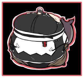 blimp breasts ellen_joe fat female full_body hyper_breasts inflation overweight spherical_inflation sunken_limbs zenless_zone_zero