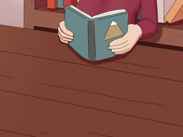 1futa animated balls big_breasts book bottomless bottomless_futa breasts clothed clothing erection erection_under_table faceless_character faceless_futa futa_only futanari hilda_(series) holding holding_book holding_object huge_balls huge_cock human intersex johanna_(hilda) light-skinned_futa light_skin netflix nirstormlord onomatopoeia partially_clothed penis reading reading_book red_sweater sitting solo solo_futa surprise_futa table throbbing throbbing_balls throbbing_penis under_the_table vein veiny_penis