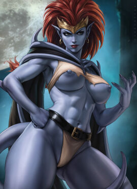 1girls abs absurd_res absurdres areola areolae athletic athletic_female bare_breasts bare_chest bare_skin belt big_breasts blue_areola blue_areolae blue_eyes blue_nipples blue_skin blue_skinned_female breasts breasts_exposed breasts_out breasts_out_of_clothes cape child_bearing_hips claws clothing crop_top curvaceous curvaceous_body curvaceous_female curvaceous_figure curvy curvy_body curvy_female curvy_figure dandon_fuga demona demona_(gargoyles) disney ear_ring earring earrings exposed_breasts exposed_nipples female female_abs female_focus female_only fit fit_female gargoyle gargoyles high_resolution highres hips hoop_ear_ring hoop_earrings large_breasts lifted_top light-skinned_female light_skin lipstick long_hair looking_at_viewer mature mature_female mature_woman moon muscular muscular_female navel night night_sky nighttime nipples pointy_ears red_hair red_lips red_lipstick slim_female slim_waist solo solo_female solo_focus standing stomach tail thick thick_female thick_thighs thighs tiara toned toned_body toned_female toned_stomach very_high_resolution voluptuous voluptuous_body voluptuous_female voluptuous_figure white_clothes white_clothing white_crop_top wings