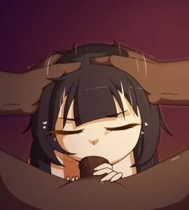 1boy 1girls 2024 2d big_penis black_hair blowjob bodily_fluids character_request cock cum cum_in_mouth cum_on_face cum_on_tongue dark-skinned_male dark_skin dick explosion female forced_oral heart light-skinned_female light_skin male mep_brush no_sound oral_sex penis penis_in_mouth red_eyes sex straight straight_sex tagme tongue tongue_out twitter_link video