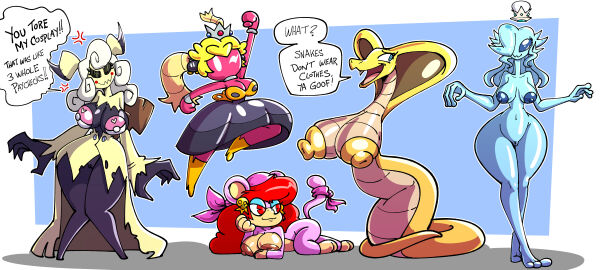 after_transformation alien alien_girl alien_humanoid alternate_species black_body blonde_hair blue_body bob-om bob-omb bomb bomb_girl bombette captain_syrup cobra commission commission_art commissioner_upload crown female fuse haplorhine mario_(series) mimikyu monkey monkey_girl monkey_tail monster pink_body pokemon pokemon_sm pokemorph post-transformation primate princess_peach princess_rosalina red_hair sachasketchy snake snake_girl snake_hood super_mario_bros. tentacle tentacle_hair transformation ufo wario_(series) yellow_body