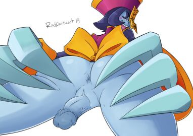 1futa 2014 anus ass back back_view bad_id balls blue_skin bottomless claws clothed clothing cock-tail darkstalkers dickgirl erection futa_only futa_sans_pussy futanari hsien_ko humanoid humanoid_penis intersex jiangshi lei-lei lei_lei looking_at_viewer looking_back on_stomach partially_clothed penis purple_hair radlionheart red_eyes smile solo transparent_background uncensored