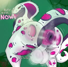 absurd_res anthro anus ass balls big_butt femboy gay gay_anal gay_male gay_sex genjii hi_res homosexual homosexual_male homosexual_sex looking_at_viewer looking_back male male/male male_only male_penetrated male_penetrating male_penetrating_male musk musky_anus musky_balls musky_butt presenting presenting_anus presenting_balls presenting_hindquarters python raised_tail reptile scalie smug snake solo solo_male speech_bubble tail text thick_thighs unimpressed yaoi