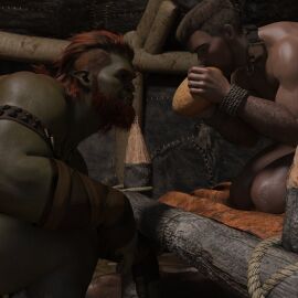 1human 1orc 2boys 3d aftercare bara bound_wrists bread duo duo_focus eating eating_food exhausted exhausted_male feeding human_slave human_victim interspecies kneeling male male/male male_only male_victim malnourished multiple_boys multiple_males muscles muscular muscular_male oc orc orc_male original original_character original_characters rape_victim slave_collar wereorc_(artist) yaoi