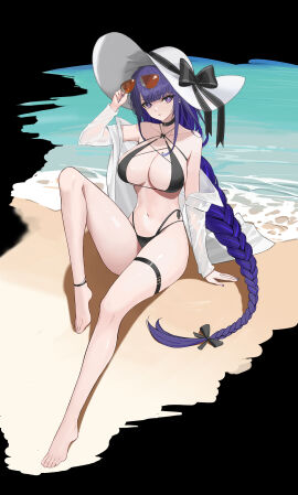 1girls absurd_res absurdres adult arm_support bare_armpits bare_belly bare_calves bare_chest bare_hands bare_hips bare_knees bare_legs bare_midriff bare_navel bare_shoulders bare_soles bare_thighs bare_torso barefoot belly belly_button breasts cleavage collarbone covered_nipples dot_nose elbows exposed exposed_armpits exposed_arms exposed_belly exposed_feet exposed_heels exposed_legs exposed_midriff exposed_shoulders exposed_thighs exposed_toes exposed_torso feet female female_focus female_only fingernails fingers full_body genshin_impact groin half_naked hand_on_floor hand_on_ground hat high_resolution highres hourglass_figure knee_up knees large_breasts leg_up legs light-skinned_female light_skin long_hair looking_at_viewer nail nail_polish naked naked_female navel nude nude_female ponytail purple_fingernails purple_nail purple_nail_polish raiden_shogun rella2930 rikui_(rella2930) shiny_breasts shiny_legs shiny_shoulders shiny_skin shiny_thighs shirt shoulders sitting sitting_on_ass sitting_on_floor sitting_on_ground slender_body slender_waist slim_female slim_waist solo thick_thighs thighs thin_waist toes v-line wide_hips